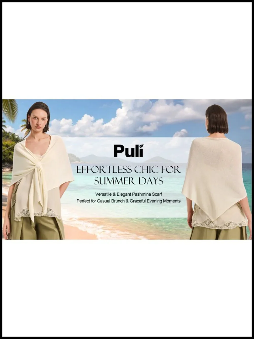 Pashmina Shawl Wrap Lightweight Knit Poncho Triangle Scarf